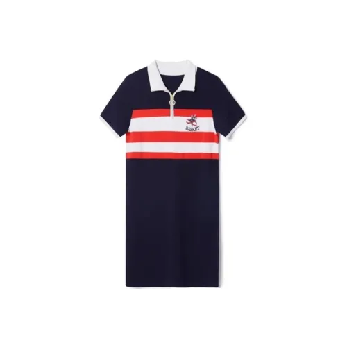 XII BASKET Темно-синий Женские Короткие Платья с Рукавами