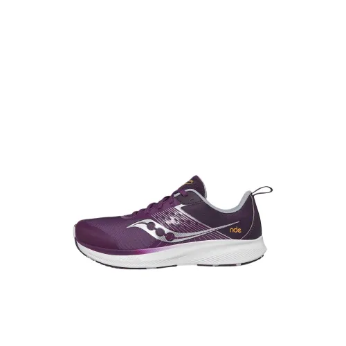 Saucony Ride KDZ Yitu Детская беговая обувь с низким верхом, цвет сливовый, модель Kids