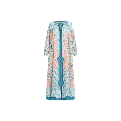 ETRO Светло-синий Женские Длинные Платья с Рукавами