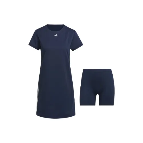 Adidas ULTIMATE365 TWISTKNIT Короткий рукав Платье Женское Коллегиальный морской синий