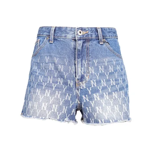 MLB Old Flower Синий Женские Джинсовые шорты