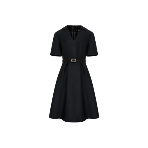 KARL LAGERFELD Короткий рукав Платье Женское Черное