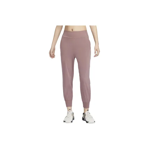Nike Dri Fit Bliss Вязаные Тренировочные Штаны Женские Smoke Purple Red