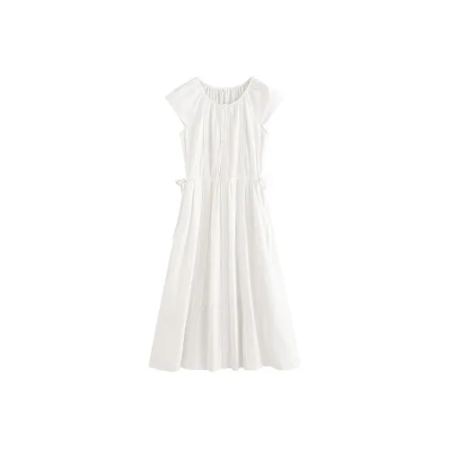 Inman Короткий рукав Платье Женское Жемчужно-белый