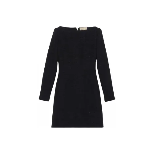 GUCCI SS23 Длинное платье с длинными рукавами женское черное