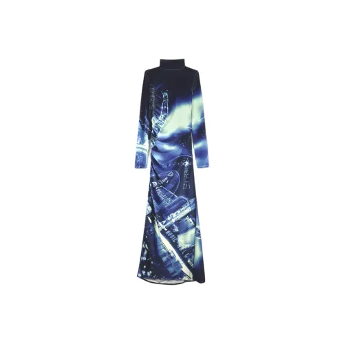Jean Paul Gaultier Blue Женские Длинные Рукава Платья