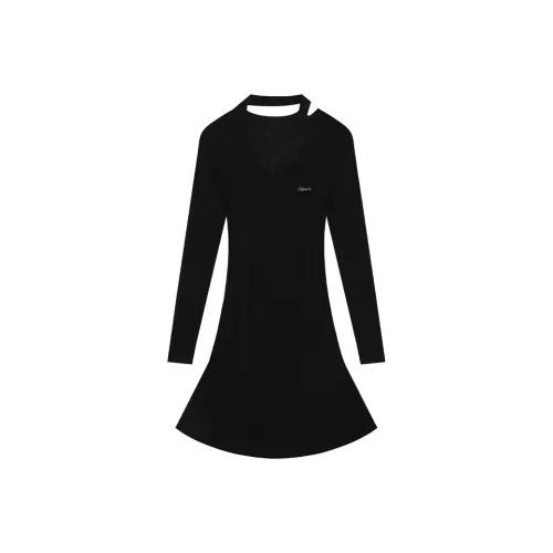 ELF SACK Black Женские Длинные Рукава Платья