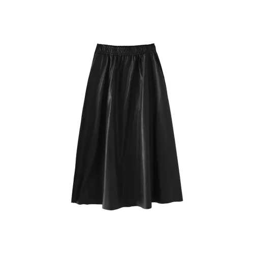 MM Женские кожаные длинные юбки