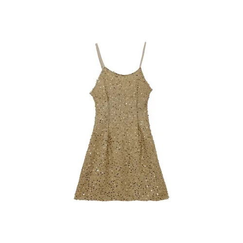 Icicofficial Slip Платье Женское Шампанское