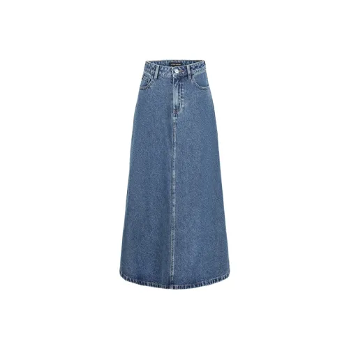 URBAN REVIVO Синие Женские Джинсовые Длинные Юбки