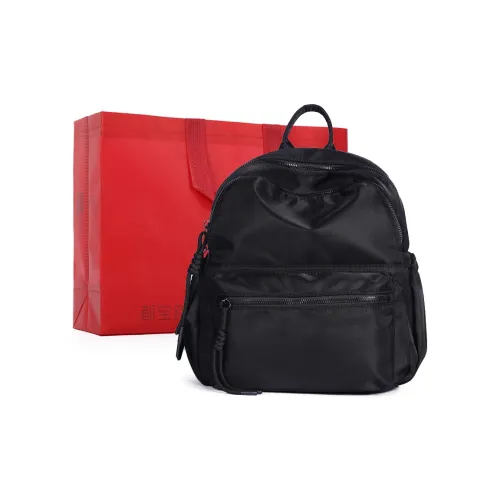 Dubaolu Ткань Рюкзак Средний Женский Черный Светлый Верблюжий