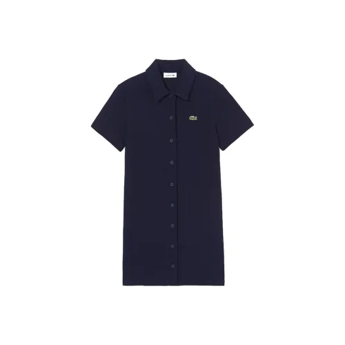 LACOSTE Темно-синий Женские Платья с Коротким Рукавом