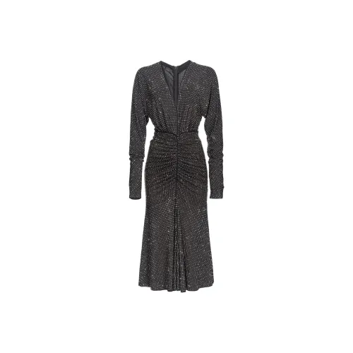 PINKO Длинное платье с длинными рукавами женское черное