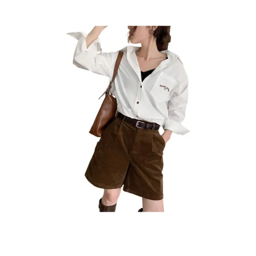 NANING9 Повседневные шорты женские коричневый