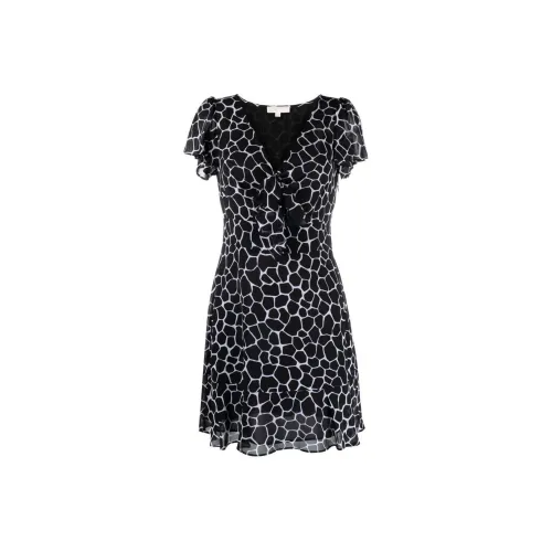 Michael Kors Черное Женское Короткое Платье с Рукавами