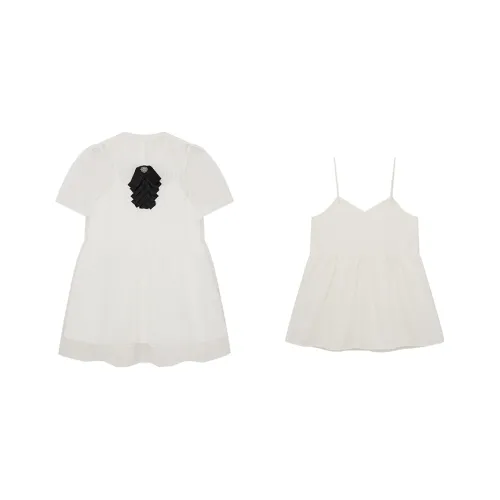 d'zzit Короткий рукав Платье Женское Белое