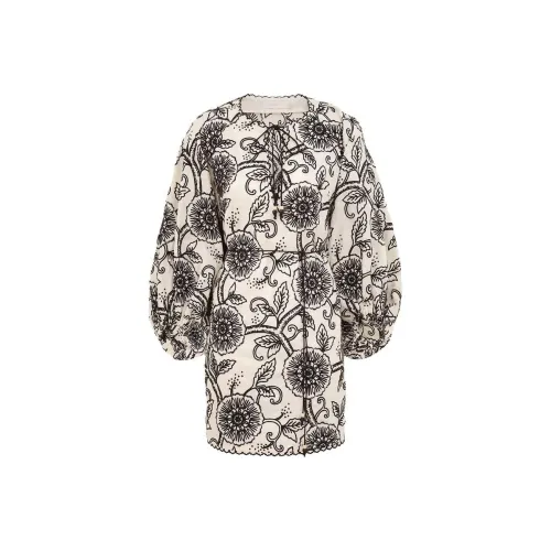 Zimmermann SS25 Длинное платье с длинными рукавами цвет слоновая кость женское