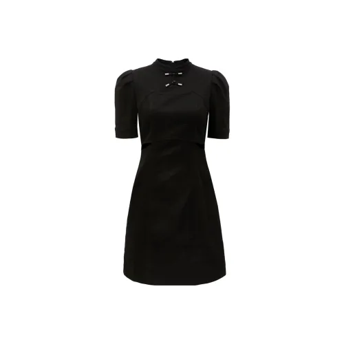 Only J19 Черный деним Женские Короткие Платья с Рукавами