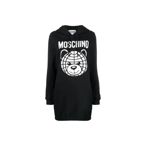 MOSCHINO Черное Женское Длинное Платье с Рукавами
