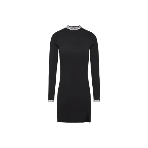 Tommy Hilfiger Черное Женское Длинное Платье с Длинным Рукавом