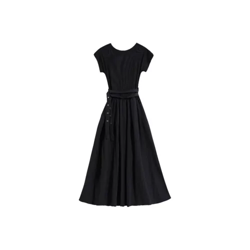 SCCREBEL OFFICIAL Короткий рукав Платье Женское Черное