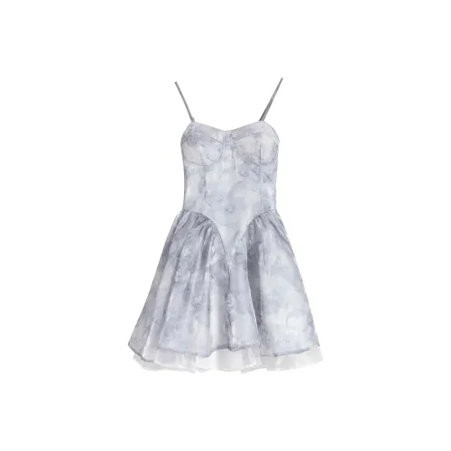 9 Кошка Лакомства Slip Платье Женское Синий