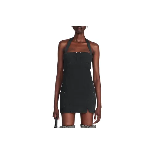 DION LEE SS24 RIVETED APRON Платье Без рукавов Платье Женское Промытый черный Промытый черный