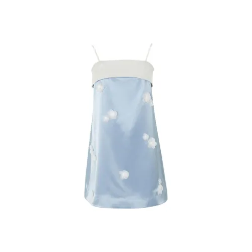 CatPunch Slip Платье Женское Синие Белые