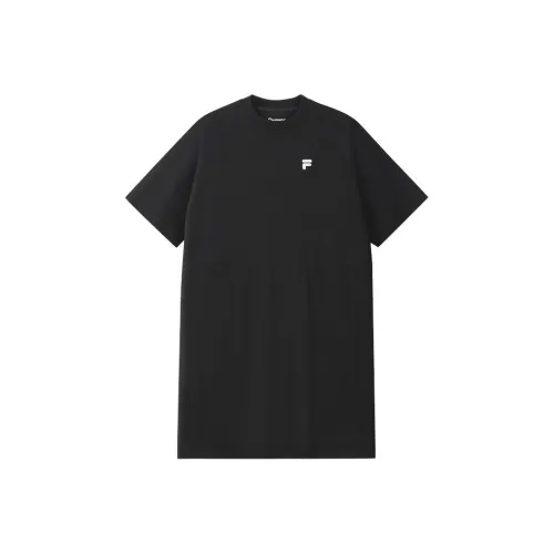 FILA FUSION QR Короткий рукав Платье Женское Глубокий черный BK