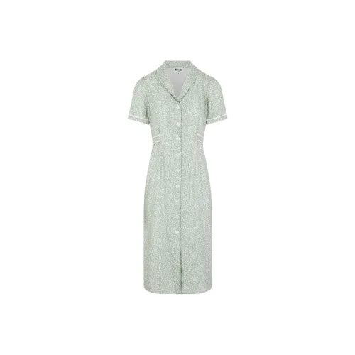Rouje RAMIRA Платье Короткое с Длинными Рукавами Женское Зеленое