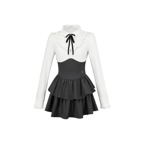 AYF Длинное платье с длинными рукавами женское серое