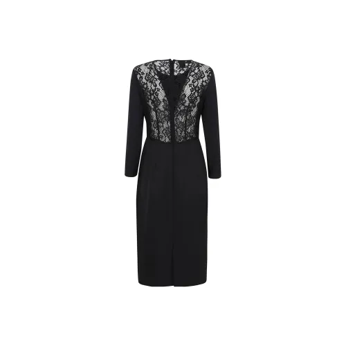 PINKO Длинное платье с длинными рукавами женское черное