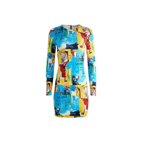 ALICE+OLIVIA x Basquiat Длинное платье с длинными рукавами женское многоцветное