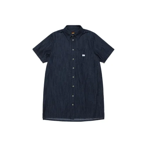 Lee Короткий рукав Платье Женское Индиго