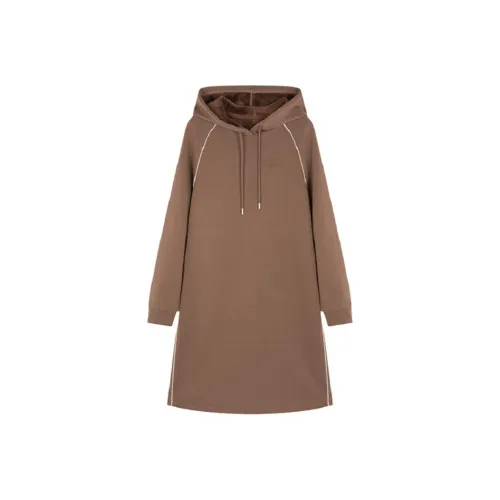 XWI Длинный рукав Платье Женское Молочно-чайный Camel