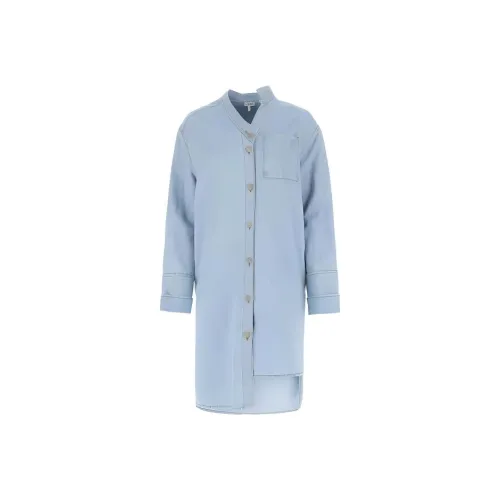 LOEWE Blue Женские Длинные Платья с Рукавами