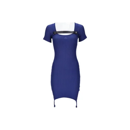 COURREGES Blue Женские Короткие Платья с Рукавами