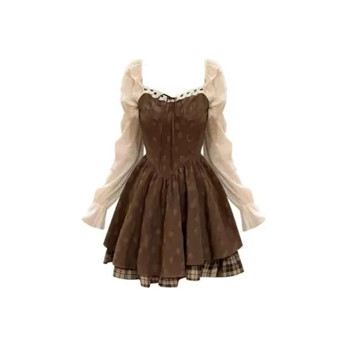 GULIANFEI Длинное платье с длинными рукавами женское цвет на изображении