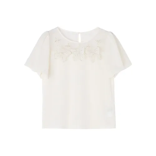 XIANGYING Экрю Женские Рубашки