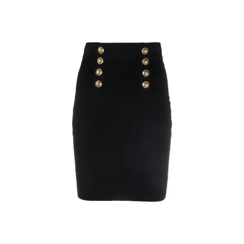 BALMAIN Черные Женские Повседневные Короткие Юбки