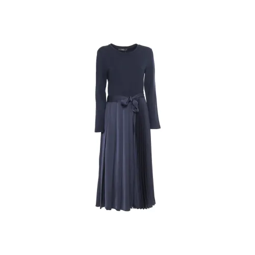 WEEKEND MaxMara Синий Женские Длинные Платья с Рукавами