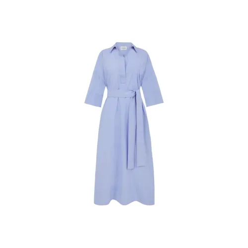 PAROSH Короткий рукав платье женское синий