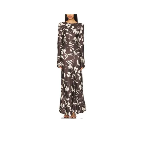 FAITHFULL THE BRAND Длинное платье с длинными рукавами женское черное