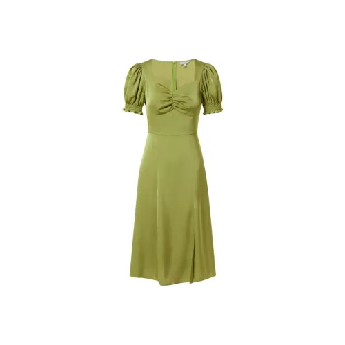 ZRAU Green Женские Короткие Платья с Рукавами