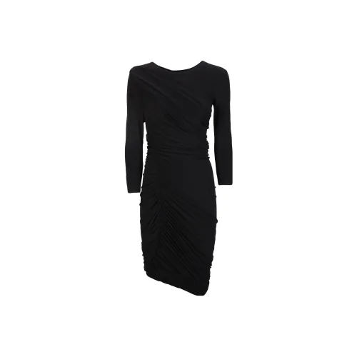 NORMA KAMALI Черное Женское Длинное Платье с Рукавами