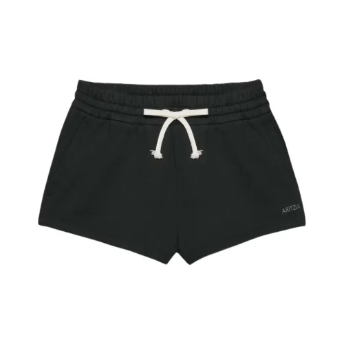 ARITZIA Cozy Sweatfleece Mega Контрастность Micro Short Повседневные шорты Женские Черный