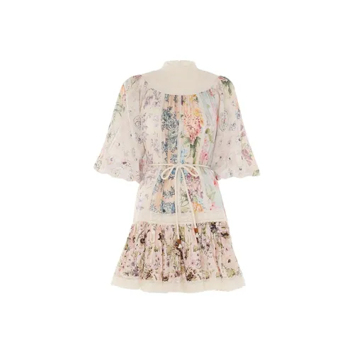 Zimmermann FW24 Длинное платье с длинными рукавами женское бежевый