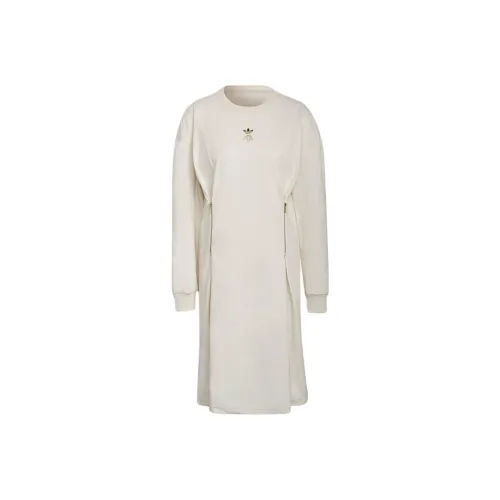 Adidas Originals Длинное платье с длинным рукавом женское бежевый