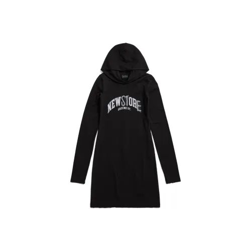 Balenciaga FW24 Длинное платье с длинными рукавами облегающий крой женское черное