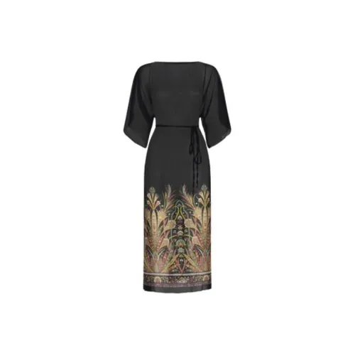 ETRO Черное Женское Короткое Платье с Рукавами